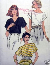 8253 EZ VOGUE LOOSE SS PULLOVER TOPS 1985 PATTERN 8-10, 12-14 MEDIUM CHOICE UNCUT